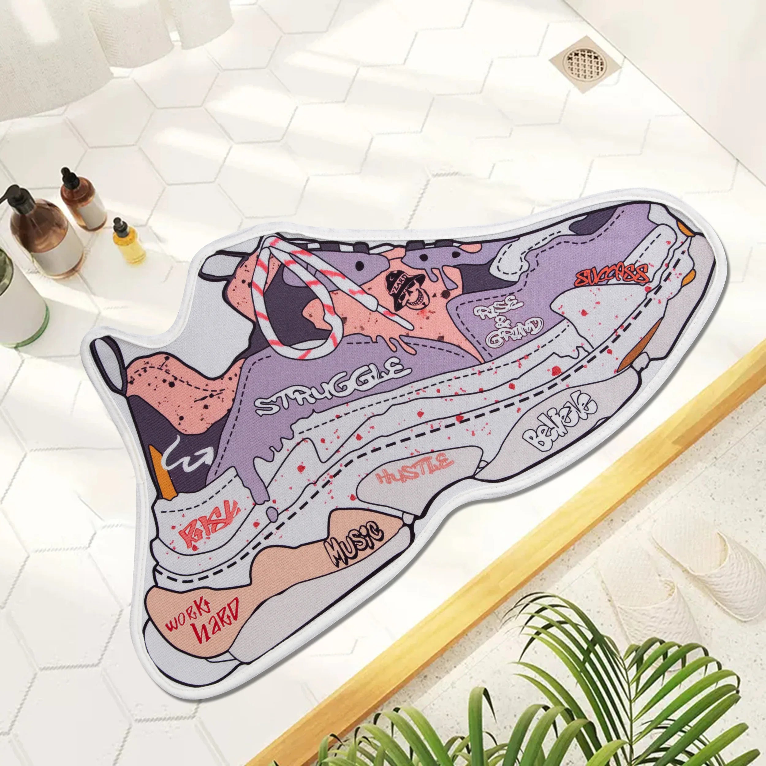 Sneaker Shoes Carpet Area Rug Large Mat Doormat Non-Slip Sofa Beside Bath Kitchen Flannel Living Room Floor Home Decor